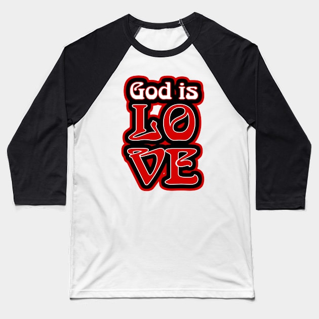 God is Love Art Nouveau Baseball T-Shirt by AlondraHanley